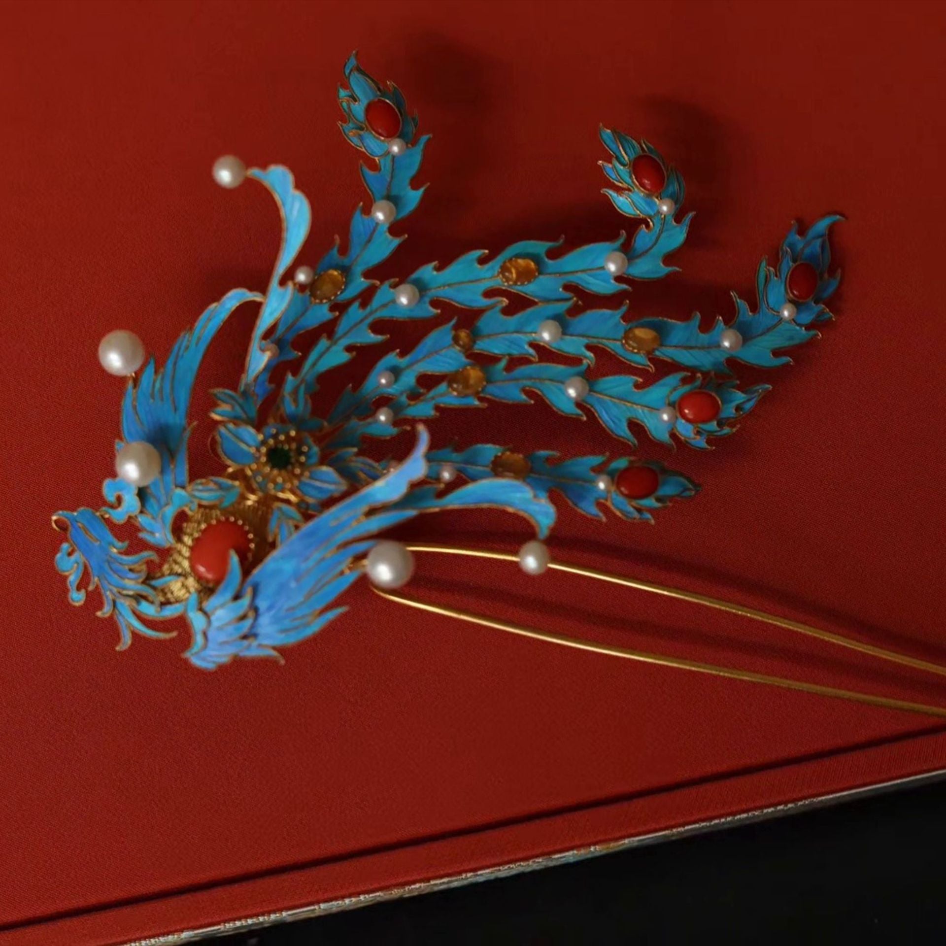 Blue Phoenix Filigree Tassel Hair Stick – Traditional Chinese Style Hair Accessory