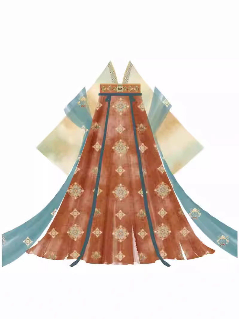 Tang Dynasty Embroidered Qixiong Ruqun Hanfu Set – Elegant Spring & Summer Traditional Chinese Dress